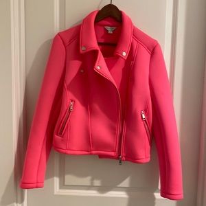 Belle & Sky Hot Pink Moto Jacket. Size medium